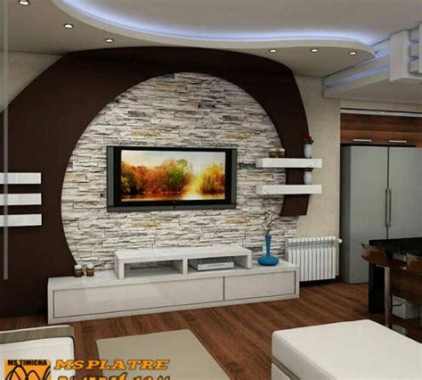 salon decoration platre  tv wall design modern tv wall units