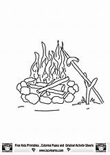 Coloring Campfire Camping Pages Gear Library Popular sketch template