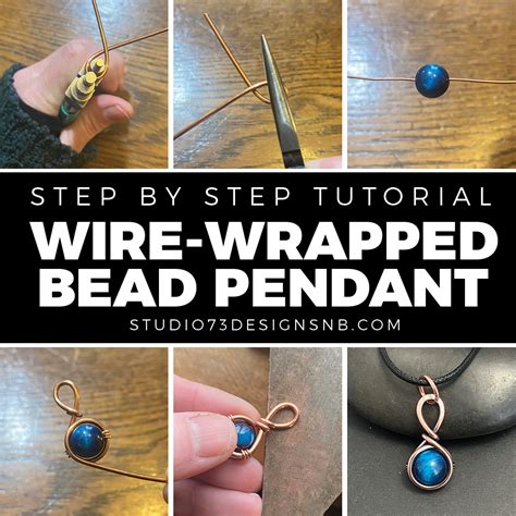 wire wrapping tutorial  beginners simple bead pendant studio  designs