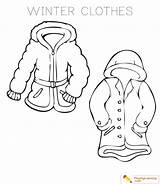 Winter Coloring Clothes Date Kids sketch template
