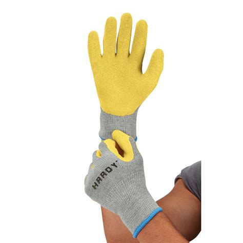 coated rubber grip gloves  large