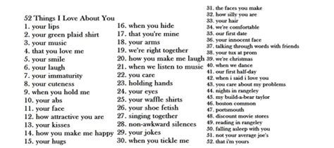 52 Things I Love About You Tumblr Reasons Why I Love