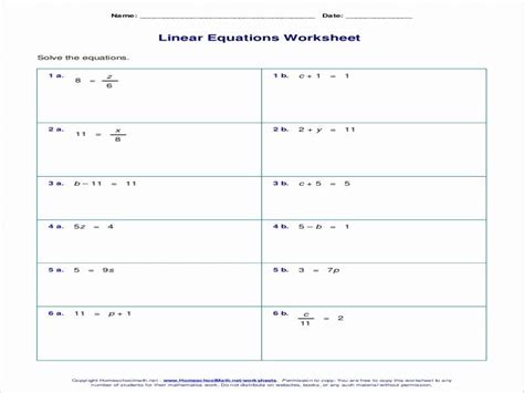 solving linear equations worksheet  fresh solving  step equations