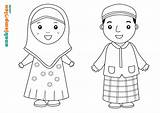 Mewarnai Ibu Muslimah Mewarnakan Azhan Koleksi sketch template