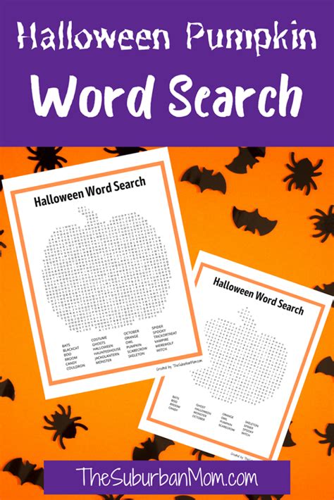 printable halloween pumpkin word search activity page