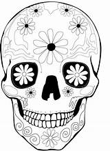 Muertos Skulls Ausmalen Totenkopf Sheets Coloriage Occasions Holidays sketch template
