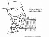 Coloring Chores Doing Pages Kids Children Clipart Color Popular Library sketch template