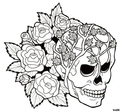 skull  roses  kia  deviantart