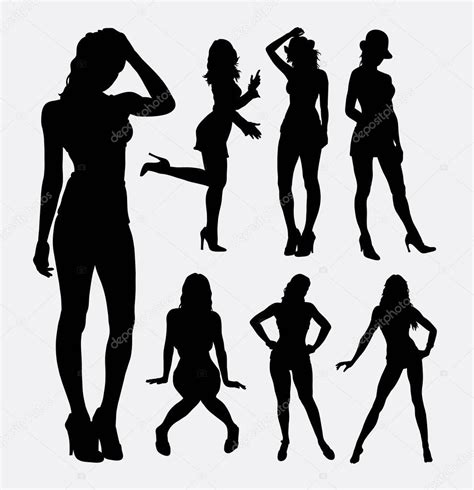 silhueta de atividade feminina sensual pessoas — vetores de stock © cundrawan703 129507244