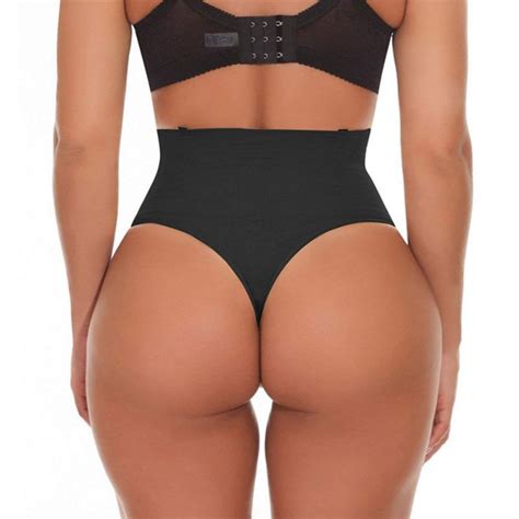 women high waist thong underwear tummy control body shaper butt lifter