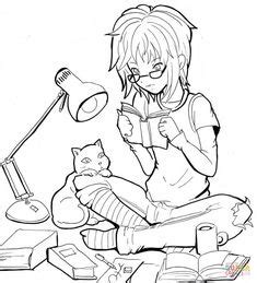 print  amazing coloring page cat girl coloring page
