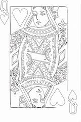 Coloring Queen Hearts Clker Clip Large Clipart sketch template