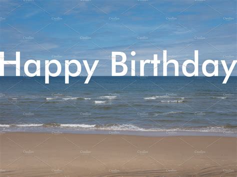 happy birthday   beach stock  creative market