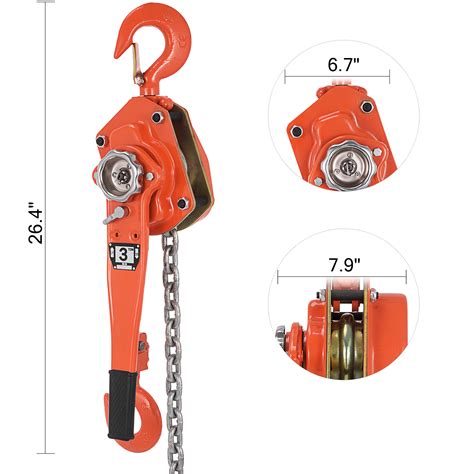 ton ft ratcheting lever block chain hoist puller pulley heavy duty   ebay