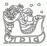 Santa Sleigh Pere Reindeer Claus Traineau Sapin Rudolph Noël Papai Hugolescargot Père Lutin Lutins Bestcoloringpagesforkids Gfyork sketch template
