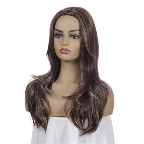 Synthetic Wigs Long Straight Layered Hairstyle Ombre Black Brown Blonde
