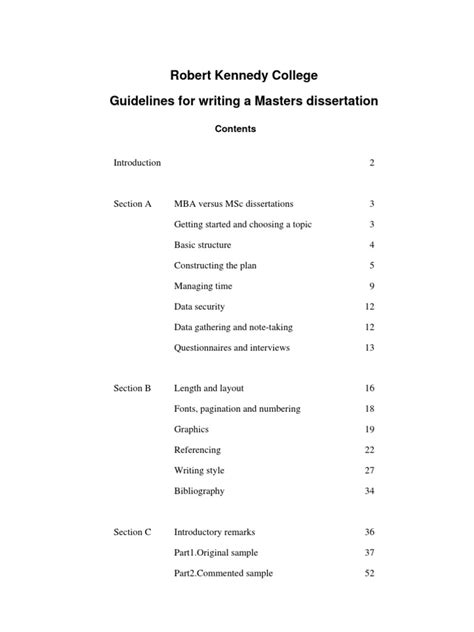 dissertation guidelines thesis questionnaire