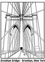 Brooklyn Landmarks Manhattan Crayola Puente Colegios Perspectiva sketch template