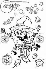 Halloween Coloring Pages Spongebob Scary Spooky Cute Kids Bats Pumpkin Printable Color Pdf Adults Print Squarepants Printcolorcraft sketch template