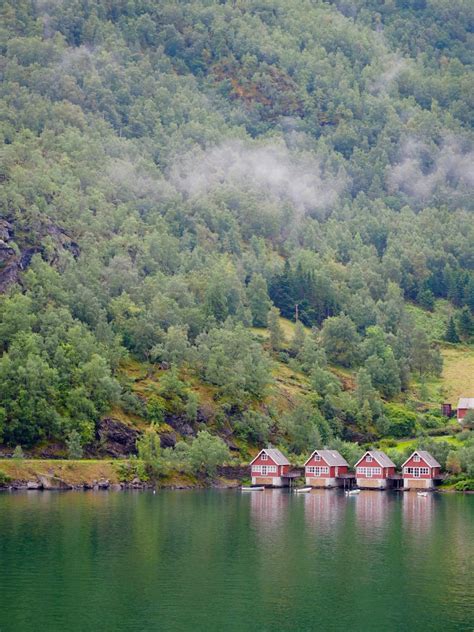 norwegian fjords visiting  village  flam norway
