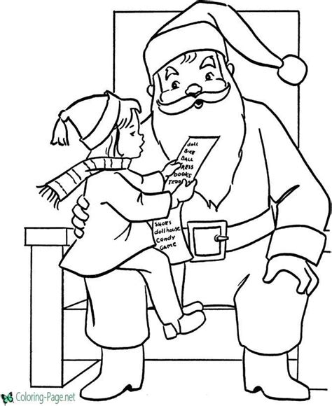 girl  santa christmas coloring page