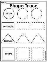 Preschool Shapes Worksheets Worksheet Tracing Children Shape Kindergarten Activities Math Learning Prep April sketch template