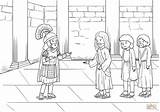 Centurion Jesus Coloring Servant Pages Heals Capernaum Healing Centurions Activity Printable Had Help Entered When Asking Came Him Drawing Search sketch template