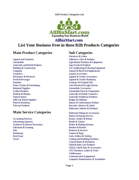 bb product categories list  allbizmart issuu