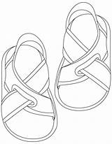 Sandals Coloring Pages Sandal Kids Colouring Sheets Printable Shoes Summer sketch template