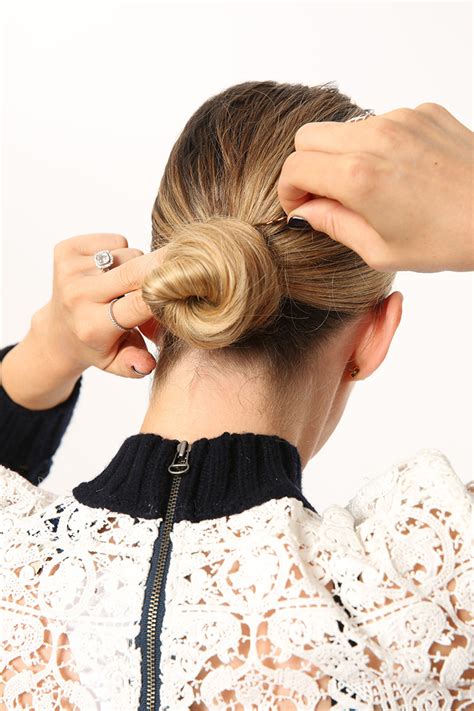sleek low bun hair tutorial with nexxus brooklyn blonde