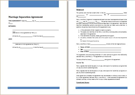 letter  separation  spouse template resume letter
