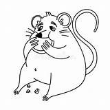 Rat Doodle Gros Illustration Colorier sketch template