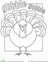 Coloring Thanksgiving Education Pages Gobble sketch template