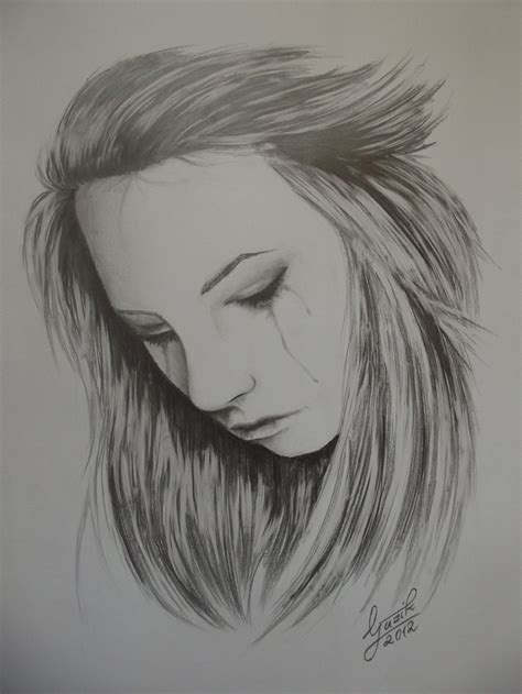 sketch girl crying  paintingvalleycom explore collection  sketch