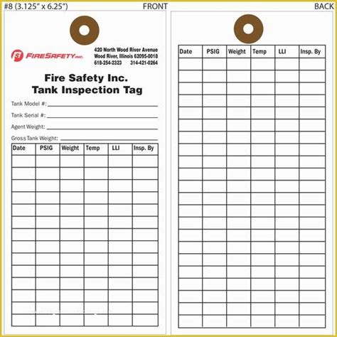 fire extinguisher inspection tags template