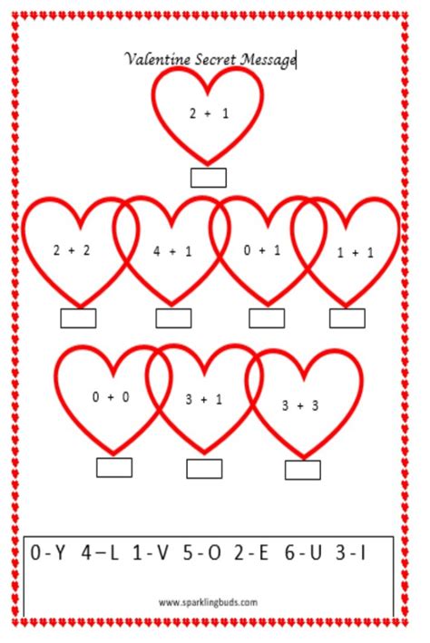 valentines day math activity secret message sparklingbuds