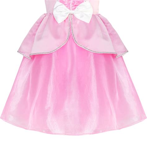 girls dress pink princess cosplay costume dress  party sunny fashion