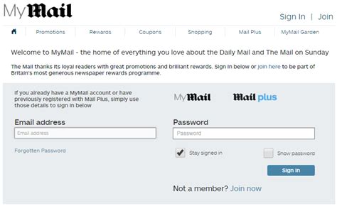 mail rewards club login daily mail  sign  problems