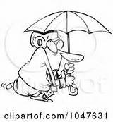 Umbrella Under Cartoon Paranoid Outline Businessman Wearing Helmet Man Toonaday Illustration Royalty Rf Line Clip Peeking Blinds Through Poster Print sketch template