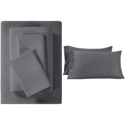 Mainstays Sheet Set Twin Twin Xl Gray 2 Free Standard Pillowcases
