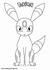 Umbreon Coloring Pokemon Pages Printable Template sketch template
