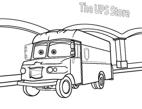 ups truck coloring pages sketch coloring page
