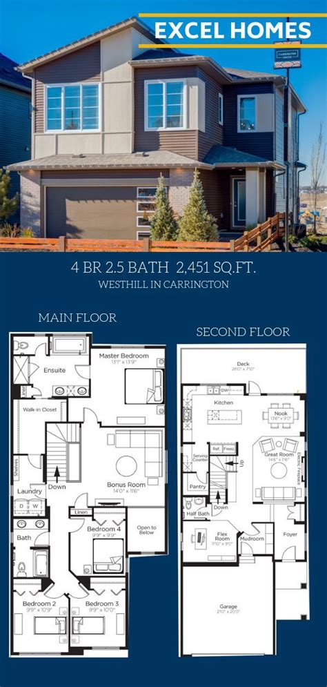 bedroom  bath large home floorplan westhill  excel homes  story floor plan