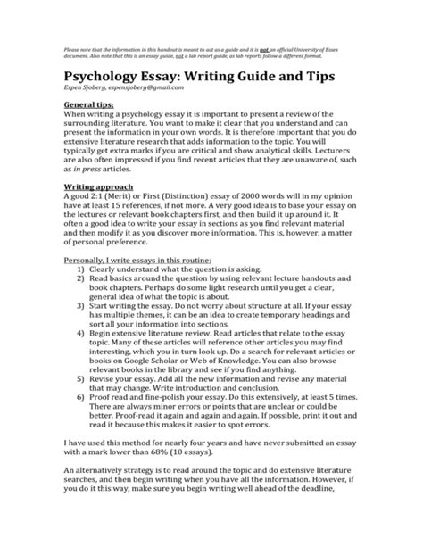 psychology essay writing guide  tips