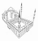 Mosque Drawing Pray Rest Place Getdrawings sketch template