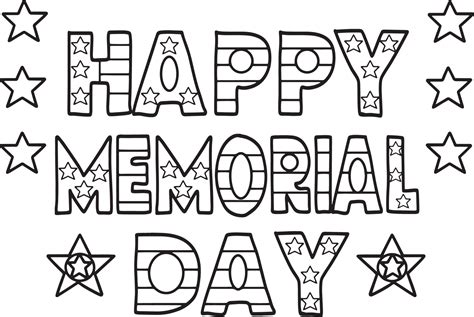 memorial day isolated coloring page  kids  vector art