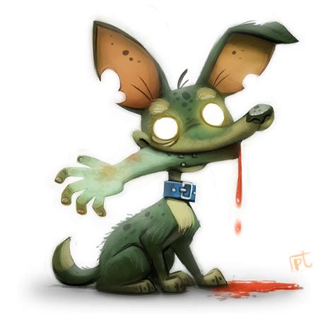 daily painting  zombie dog  cryptid creations daily painting cute animal drawings