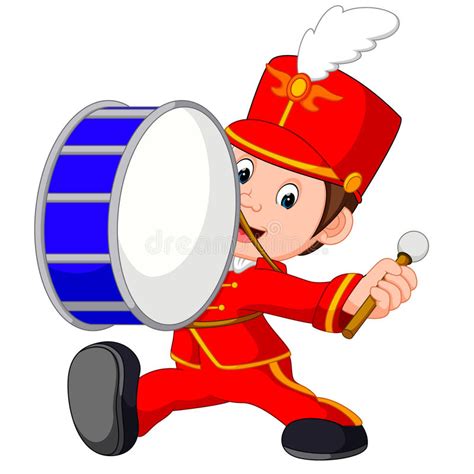 Marching Band Banging A Big Bass Drum Stock Vector
