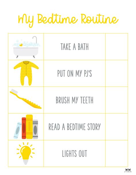 bedtime routine checklist