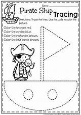 Worksheets Tracing Pirate Lines Preschool Easy Activities Tulamama Theme sketch template